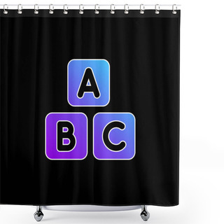 Personality  Abc Block Blue Gradient Vector Icon Shower Curtains