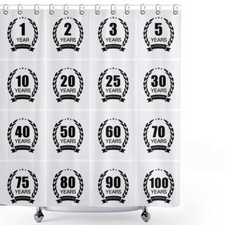 Personality  Laurel Wreath Collection Sign For Anniversary. Shower Curtains