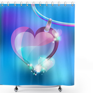 Personality  Vector Jewelry Heart. Vector Illustration. Shower Curtains