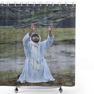 Personality  Jesus Praying In The Garden Of Gethsemane Shower Curtains