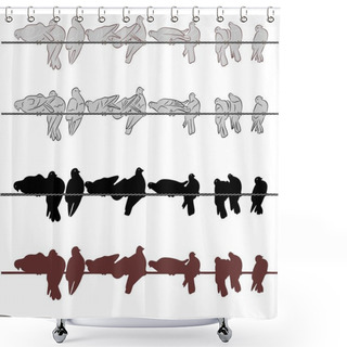Personality  Doves On A Wire Shower Curtains