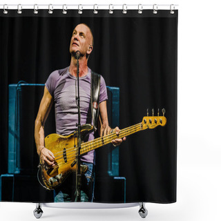 Personality  Sting Performing At HMH Music Festival Shower Curtains