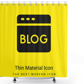 Personality  Blog Minimal Bright Yellow Material Icon Shower Curtains