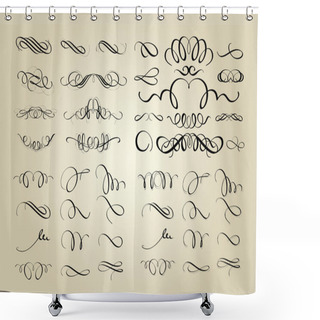 Personality  Set Of Calligraphic Swashes And Flourishes Shower Curtains