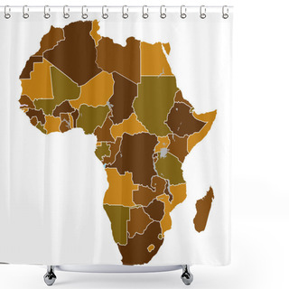 Personality  Africa　map Shower Curtains