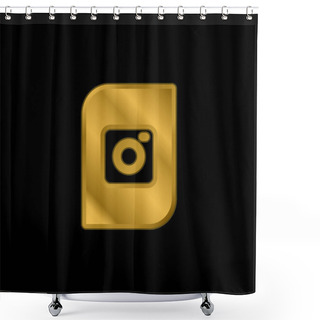 Personality  Album Gold Plated Metalic Icon Or Logo Vector Shower Curtains