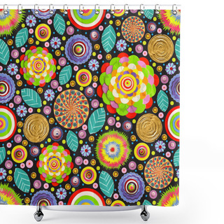 Personality  Fashionable Flowers Seamless Wallpaper Shower Curtains