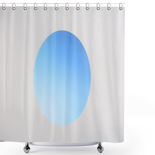 Personality  Round Blue Hole With Copy Space On Grey Shower Curtains