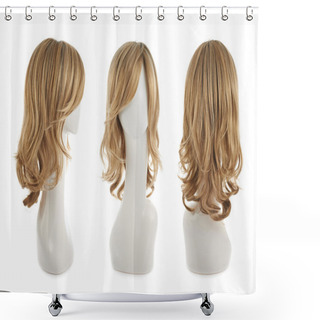 Personality  Hair Wig Over The Mannequin Head Shower Curtains