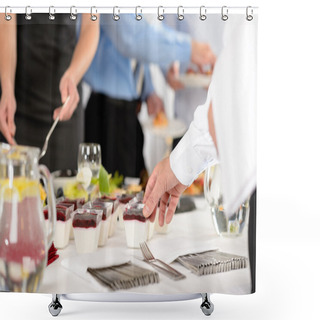 Personality  Business Catering Dessert For Company Celebration Shower Curtains