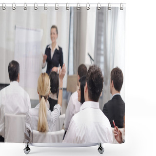 Personality  Business Woman Giving Presentation Shower Curtains