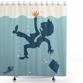 Personality  Drowning Business Man Shower Curtains