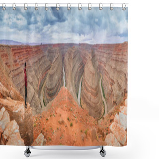 Personality  Hiker In State Park Shower Curtains