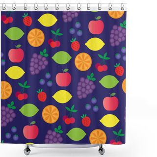 Personality  Cartoon Fruit Pattern Shower Curtains
