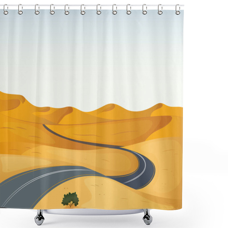 Personality  yellow landscape and a road shower curtains