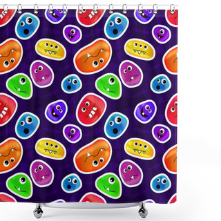 Personality  Colorful Germs On Background Shower Curtains