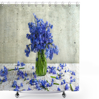 Personality  Still Life Bouquet Blue Tones  Shower Curtains