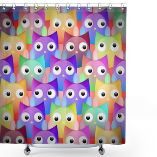 Personality  Vector Owls Seamless Pattern Shower Curtains