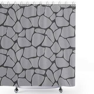 Personality  Vector, Seamless Texture Of Stone, Brick. Shower Curtains