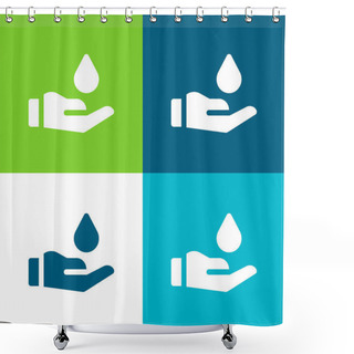 Personality  Blood Donation Flat Four Color Minimal Icon Set Shower Curtains