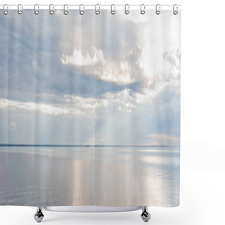 Personality  Cloudy Sky Above Sea, Banner  Shower Curtains