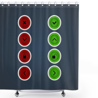 Personality  Vector Web Icon Set Shower Curtains
