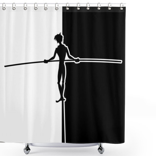 Personality  Vector Illustration. Black And White. Shower Curtains