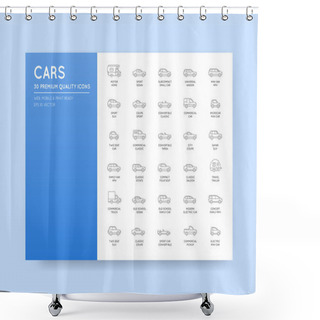 Personality  Vector Car Icons Set Shower Curtains