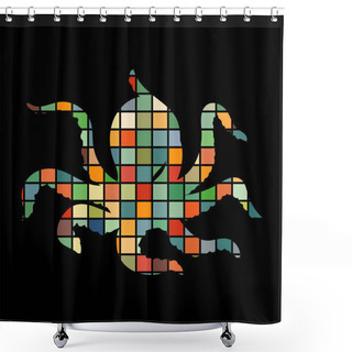 Personality  Octopus Nautical Color Silhouette Animal Shower Curtains