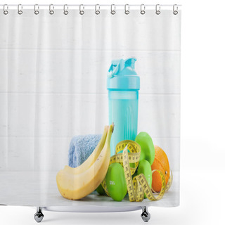 Personality  Fitness And Healthy Food Conceps Shower Curtains
