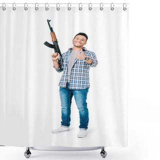 Personality  African American Man With Rifle Shower Curtains