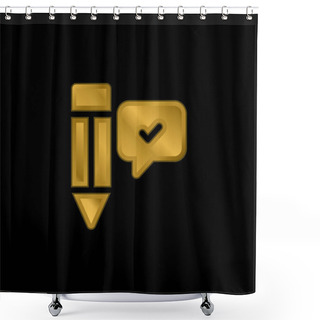 Personality  Agree Gold Plated Metalic Icon Or Logo Vector Shower Curtains