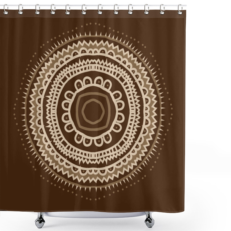 Personality  Circular seamless pattern of colored hand drawn motifs shower curtains