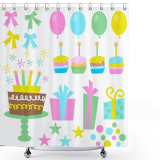 Personality  Birthday Elements Shower Curtains