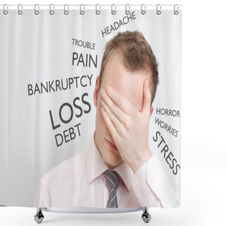 Personality  Depressed Business Man Shower Curtains