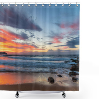 Personality  Sunrise Seascape With A Mix Of High And Low Cloud Producing Pretty Skies At Killcare Beach On The Central Coast, NSW, Australia. Shower Curtains