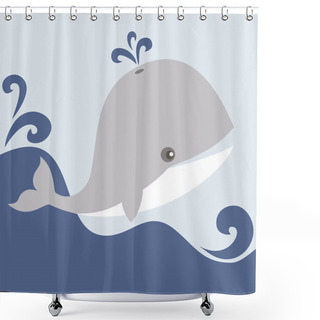 Personality  Whale In The Sea. Shower Curtains