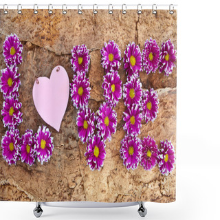 Personality  Fresh Flowers On Wooden Background Shower Curtains