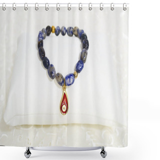 Personality  Gemstone Bracelet With Lapis Lazuli Beads Shower Curtains
