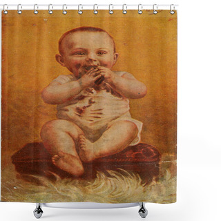 Personality  Boy Eating Chocolate Shower Curtains