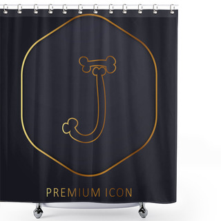 Personality  Bones Halloween Typography Letter J Golden Line Premium Logo Or Icon Shower Curtains