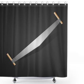 Personality  Hand Saw. Vector Illustration Shower Curtains