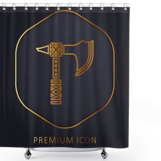 Personality  Axe Golden Line Premium Logo Or Icon Shower Curtains