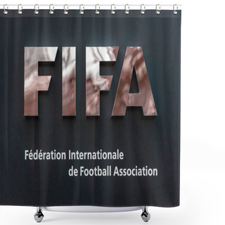 Personality  Zurich, Switzerland - February 22, 2023: FIFA Is A Non-profit Organization And An International Governing Body Of Association Football, Futsal And Beach Soccer. Headquarter In Zurich, Switzerland Shower Curtains