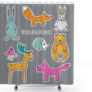 Personality  Set Forest Animals Shower Curtains