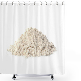 Personality  Pile Of Oat Flour Isolated On White Shower Curtains