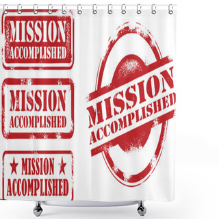 Personality  Mission Accomplished Stamps Shower Curtains