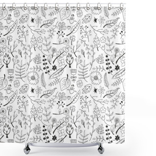 Personality  Black Branches, Flowers Shower Curtains