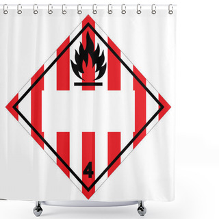 Personality  Class 4 Blank Flammable Solid Symbol Sign ,Vector Illustration, Isolate On White Background Label .EPS10  Shower Curtains