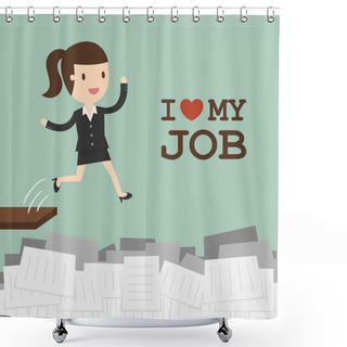 Personality  Love Job Shower Curtains